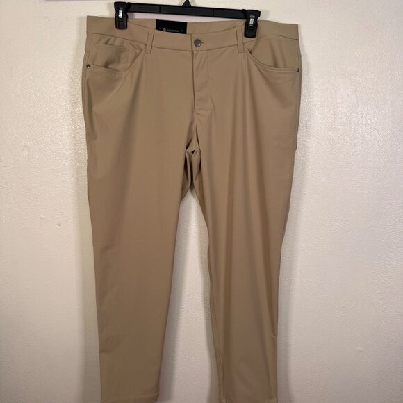 Lululemon ABC Pant Slim Fit 42x32 Brown Khaki Warpstreme 4-Way Stretch NWT - Picture 2 of 14